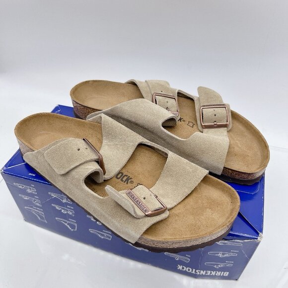 Birkenstock Arizona Sandal Taupe Suede EU 41 Womens US 10- 10.5 Regular - Picture 2 of 12